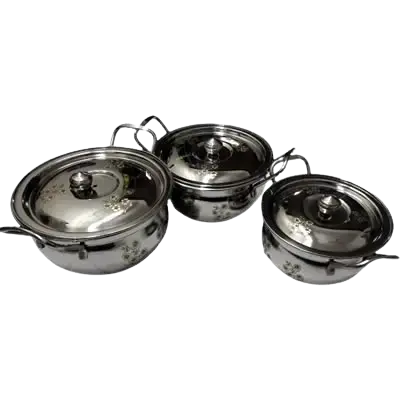 Stainless Steel Bhagona With Lid