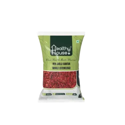 Healthy House Red Chilli Guntur, Whole (Stemless)
