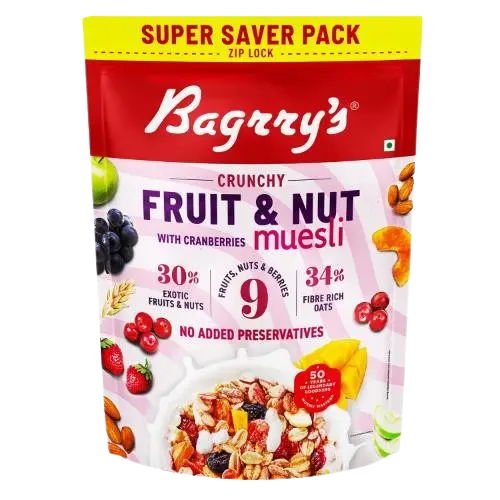 Bagrrys Fruit N Nut Cranberry Muesli 9 Fruits