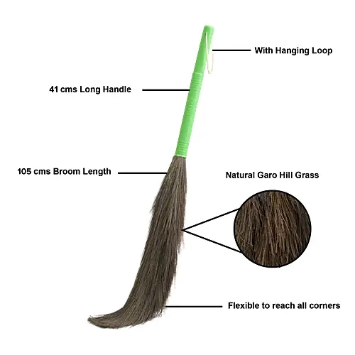 BB Home Natural Grass Broom Phool Jhadu