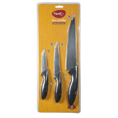 Pigeon 3-Piece Knife Set with Contoured Handle, Utility, Paring & Chef —  CHIMIYA